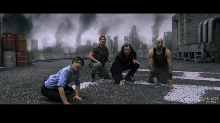 Norman Yeung as Kim Yong, with Sergio Peris-Mencheta, Kim Coates, and Boris Kodjoe in RESIDENT EVIL: AFTERLIFE