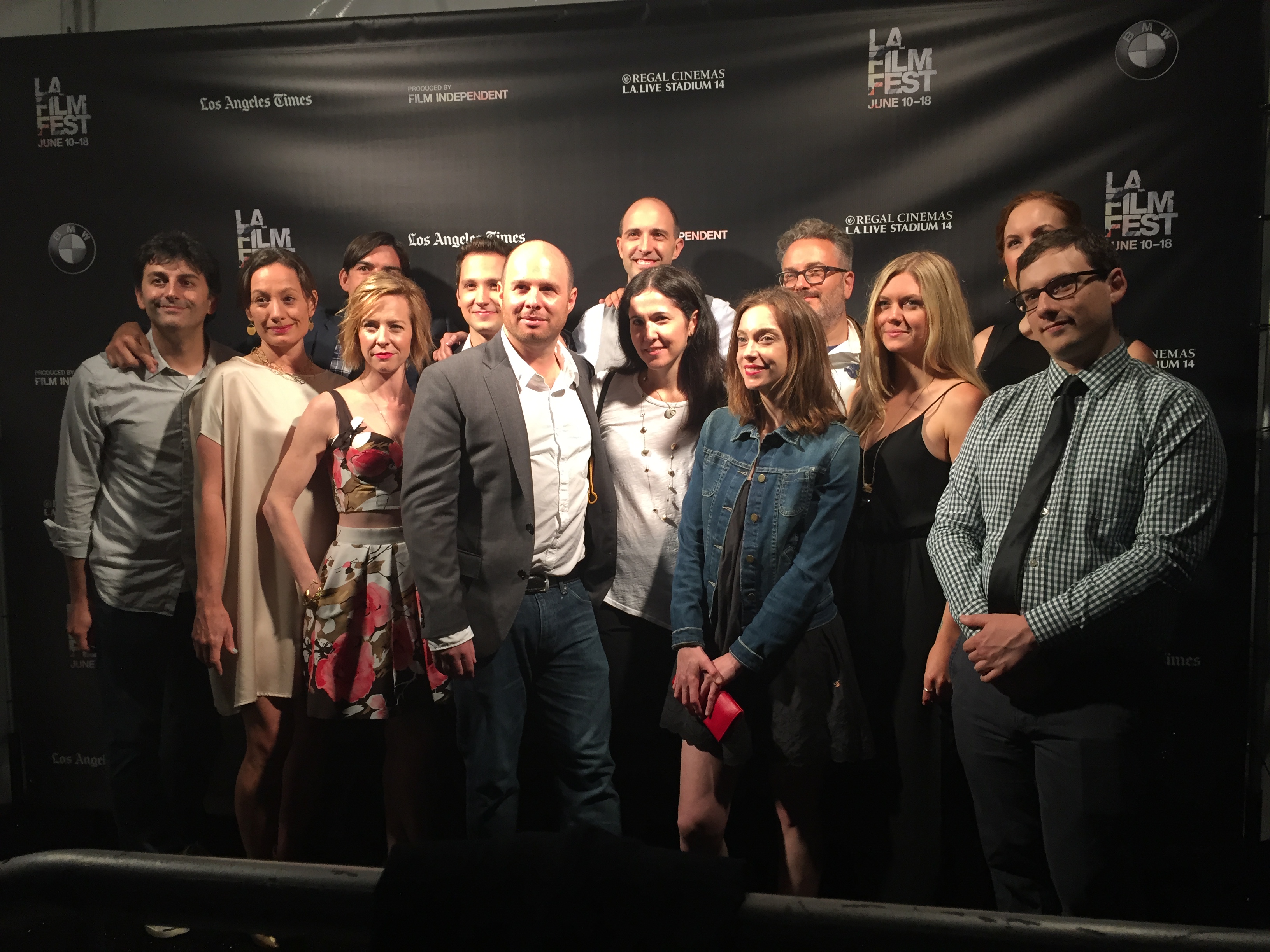 Cast and crew of Marc Meyer's HOW HE FELL IN LOVE at its LA Film Festival premiere.