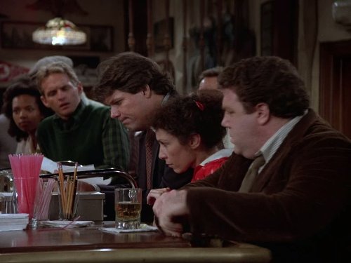 Still of George Wendt and Rhea Perlman in Cheers (1982)