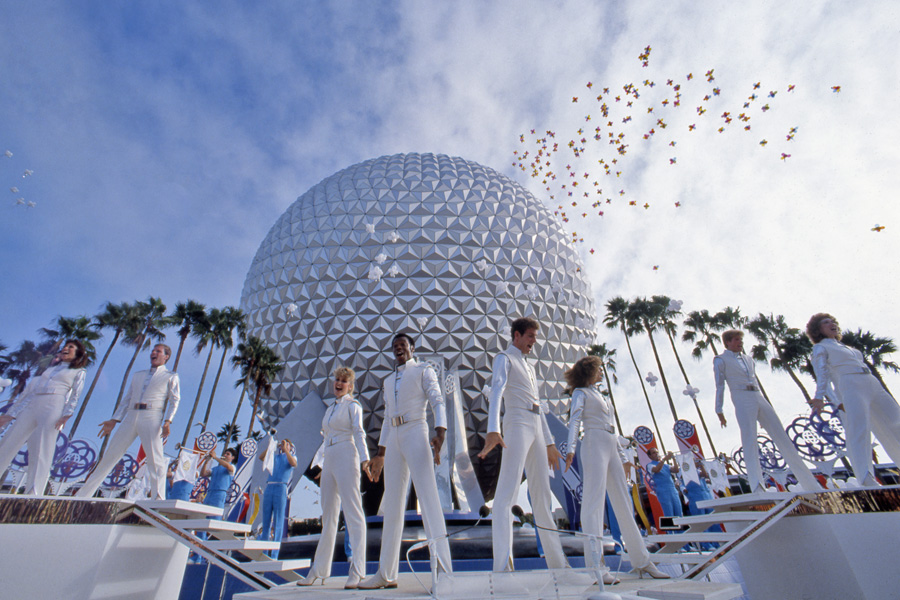 Ray DeForest (center right) performing at EPCOT opening