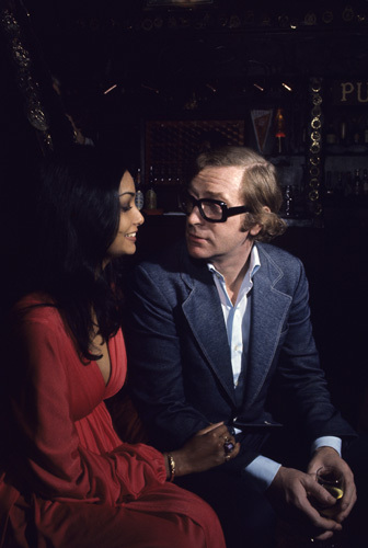 Michael Caine and his wife Shakira on their wedding day