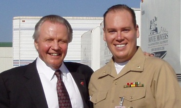 Jon Voight(Keller) and Brian Prescott(Keller's Aide) on the set of 