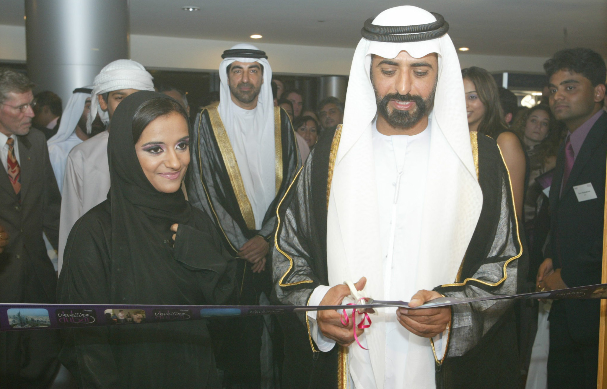 Shk Nahyan Bin Mubarak Al Nahyan inaugurates Nayla's first documentary Unveiling Dubai in 2005