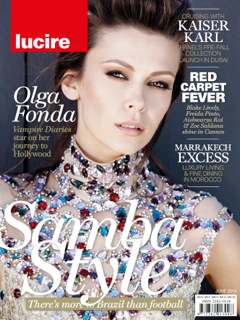 Olga Fonda on the cover of LUCIRE Magazine.
