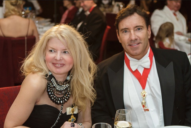 Dame Adrienne Papp and Sir Garth Fisher, MD in Helsinki, Finland, February 2014 Investiture into the Order of Constantine the Great and of Saint Helen.