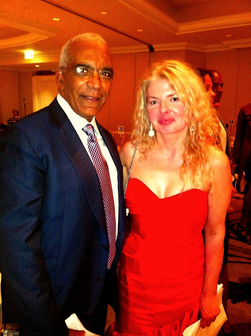 Adrienne Papp of Atlantic Publicity with Stan Lathan at the Annual Caucus for Producers, Writers and Directors, december 2012, LA, CA