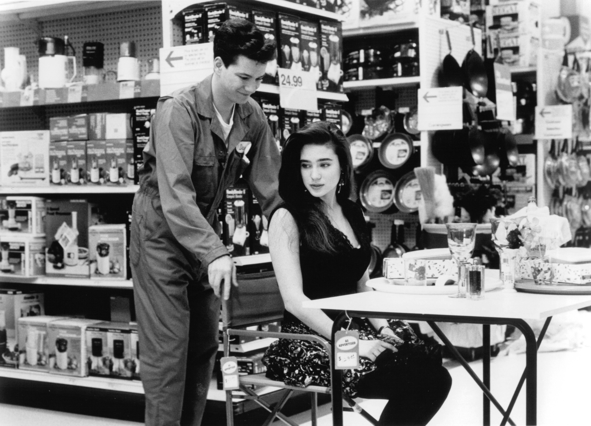 Still of Jennifer Connelly and Frank Whaley in Career Opportunities (1991)