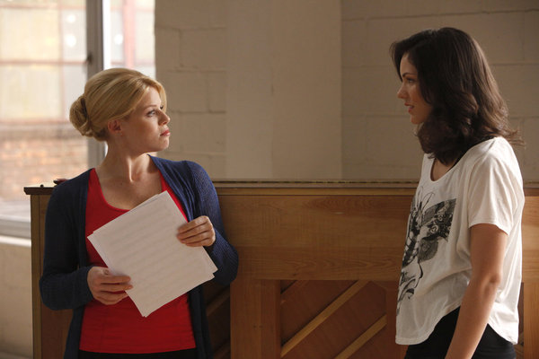 Still of Katharine McPhee and Megan Hilty in Smash (2012)