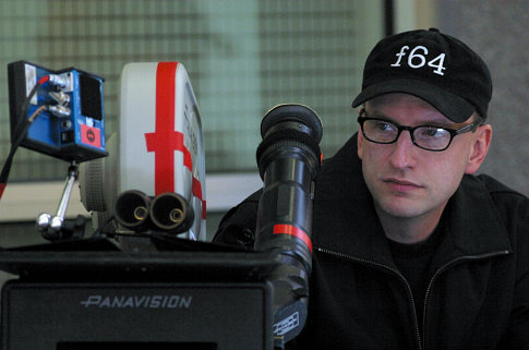 Director / writer / editor / cinematographer Steven Soderbergh on the set of SOLARIS.