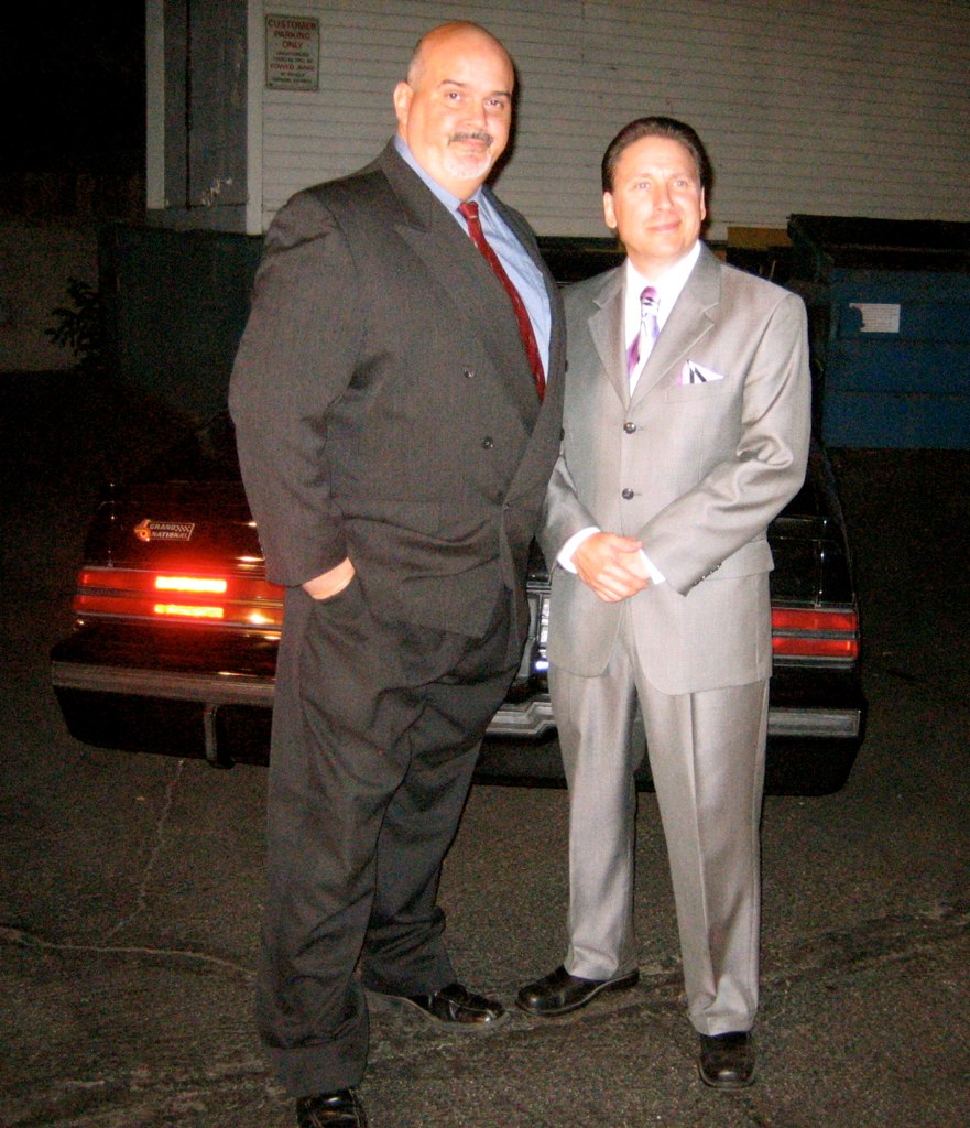 J. Anthony McCarthy ('Big' Pauley) and Steve Sabo (Vinny 'Two Times') on the set of 'The WiseGuys'. A new web series written and produced by Steve Sabo.