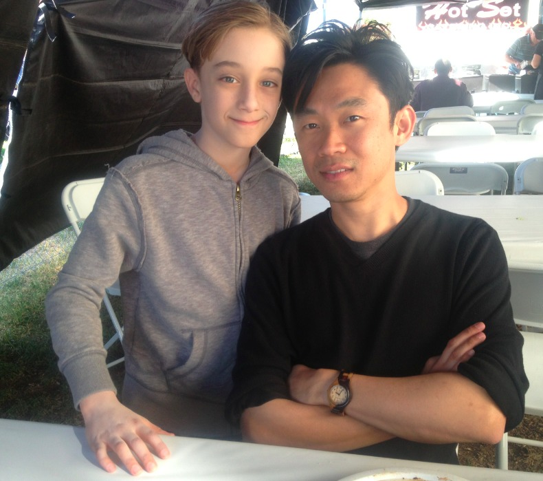 Tyler on the set of Insidious 2 with director James Wan