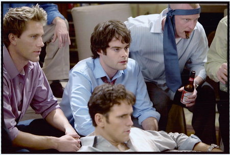 Trevor Stock, Matt Dillon, and cast filming a scene for the comedy You Me and Dupree.
