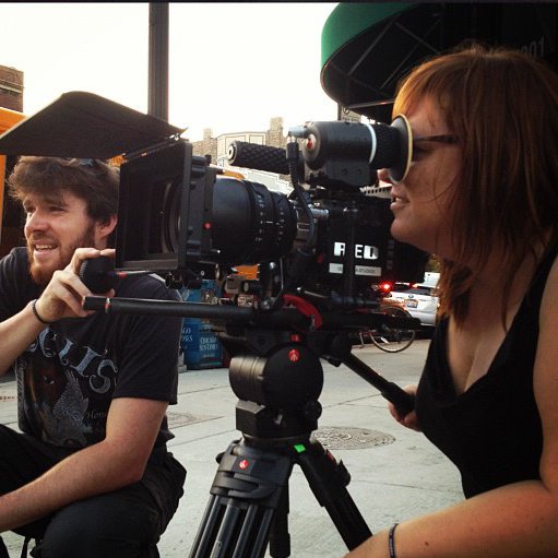 Marie Ullrich approves the frame on the set of The Alley Cat, August 2013