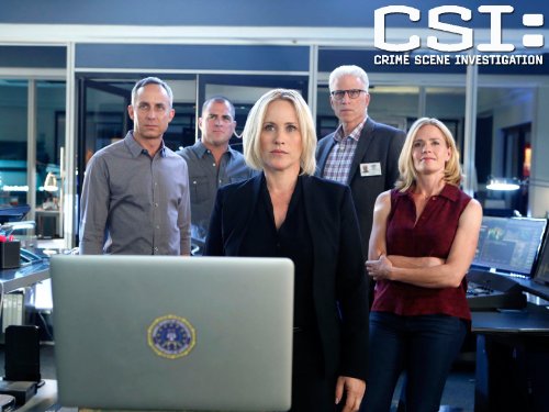 Still of Patricia Arquette, Elisabeth Shue, Ted Danson, Wallace Langham and George Eads in CSI kriminalistai (2000)