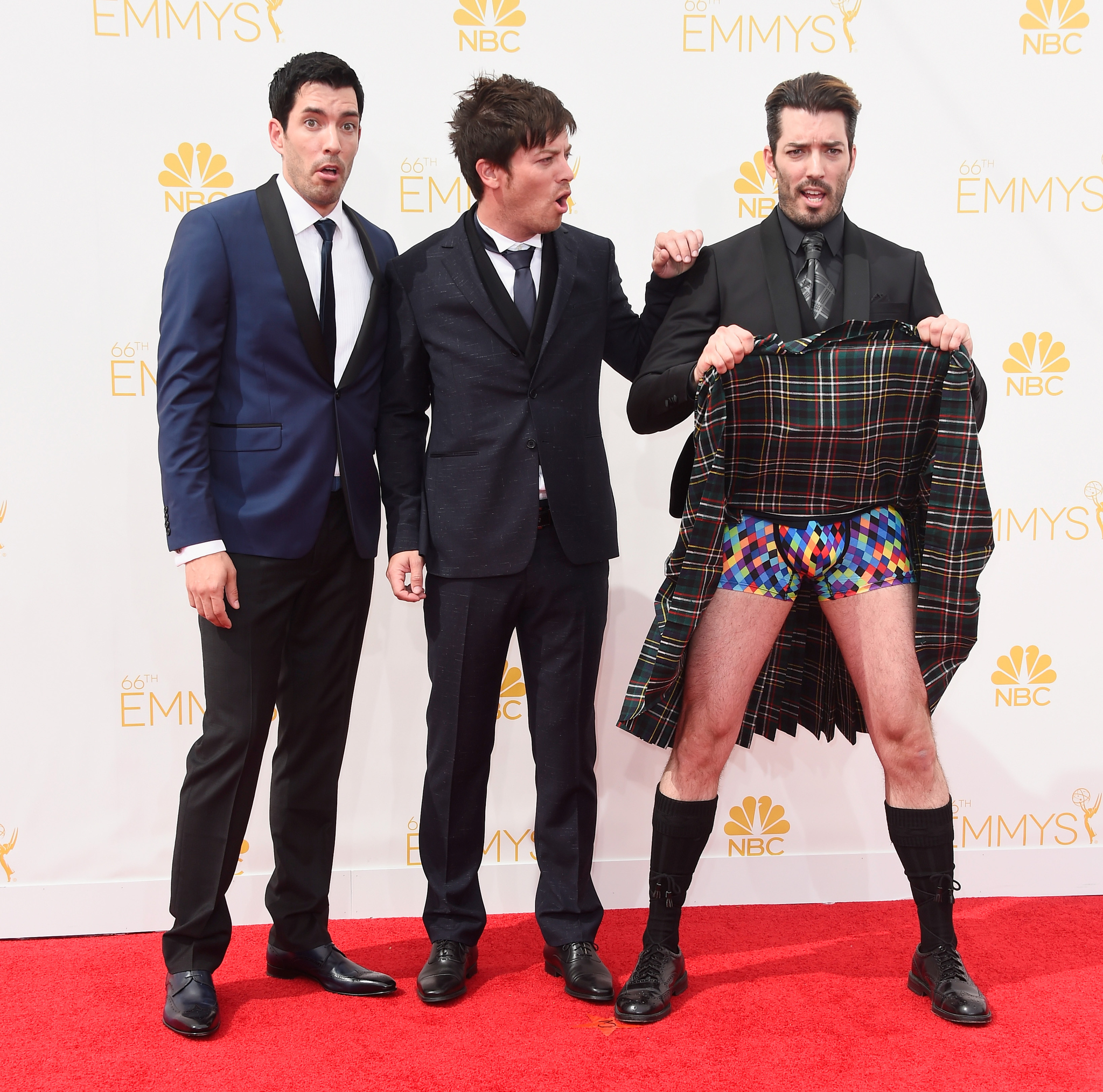 Drew Scott, J.D. Scott and Jonathan Silver Scott at event of The 66th Primetime Emmy Awards (2014)