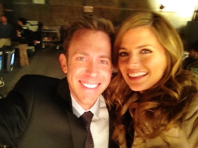 Artie O'Daly with Stana Katic on the set of CASTLE