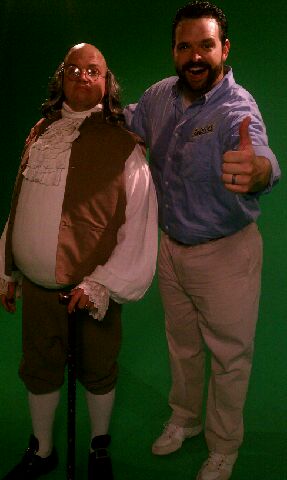 on set with EpicLLOYD of Epic Rap Battles of History