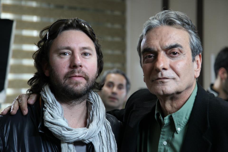 Producer Chris Robb and Actor Homayoun Ershadi on location in Iran 2012.