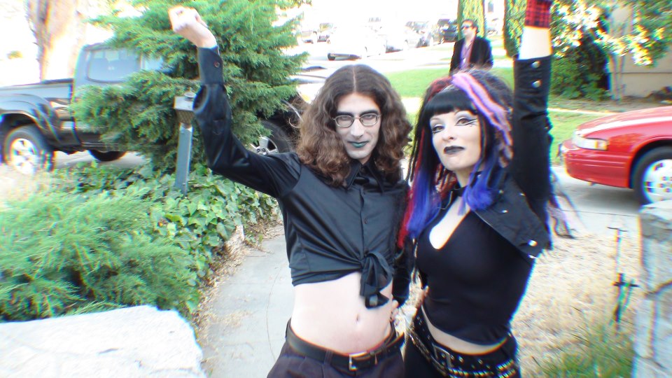 With Vera Vanguard on the set of Goth Girl
