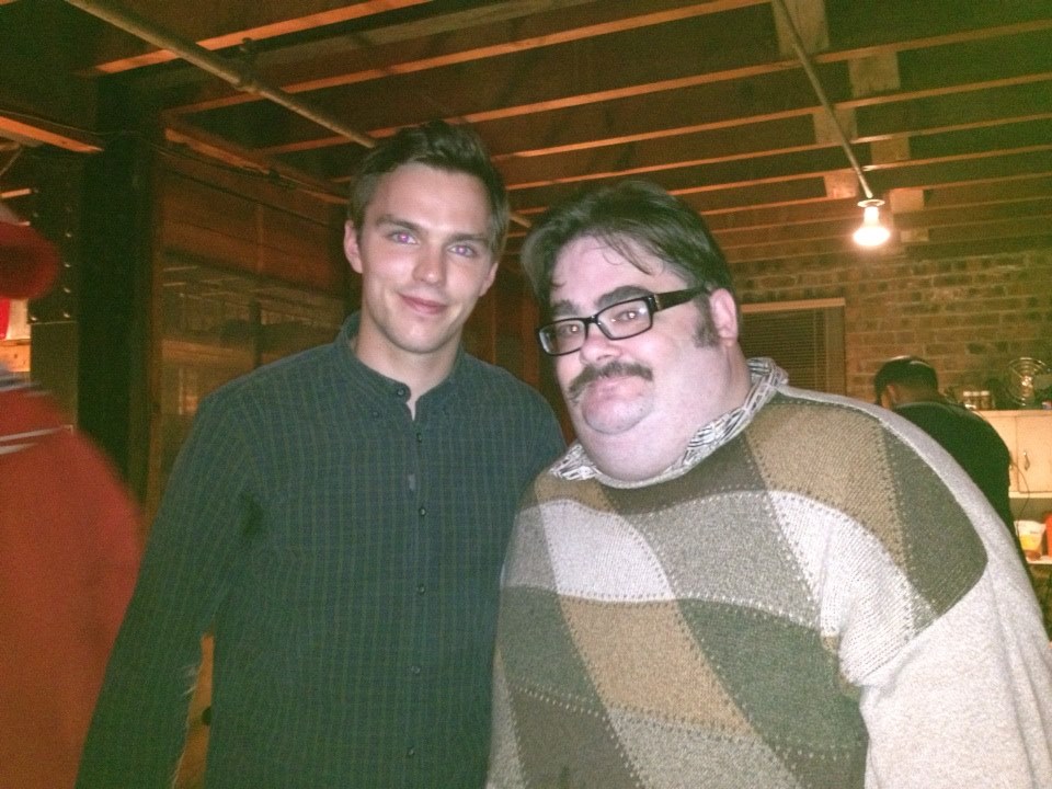 With Nicholas Hoult on the set of 