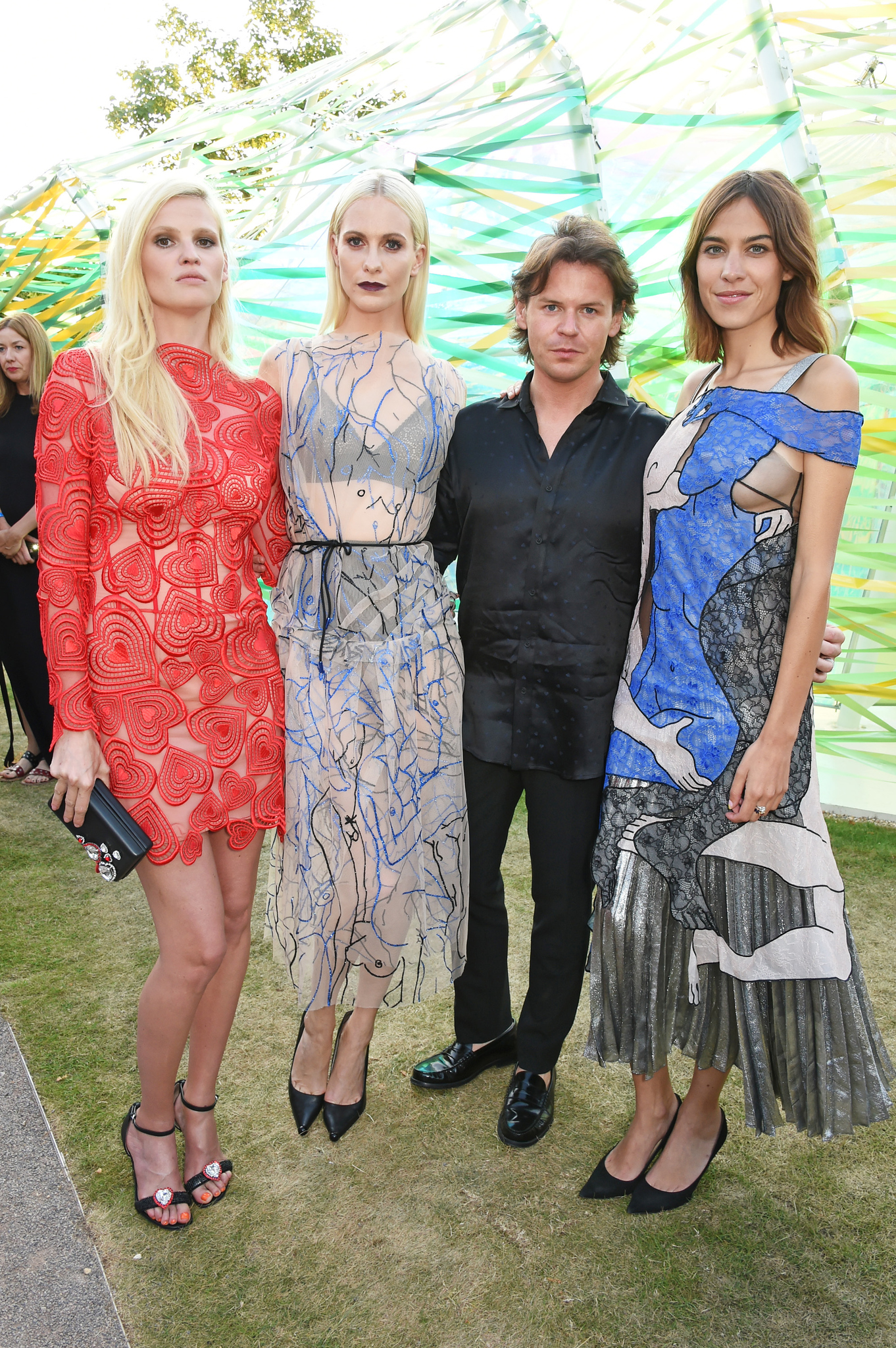 Alexa Chung, Poppy Delevingne, Lara Stone and Christopher Kane