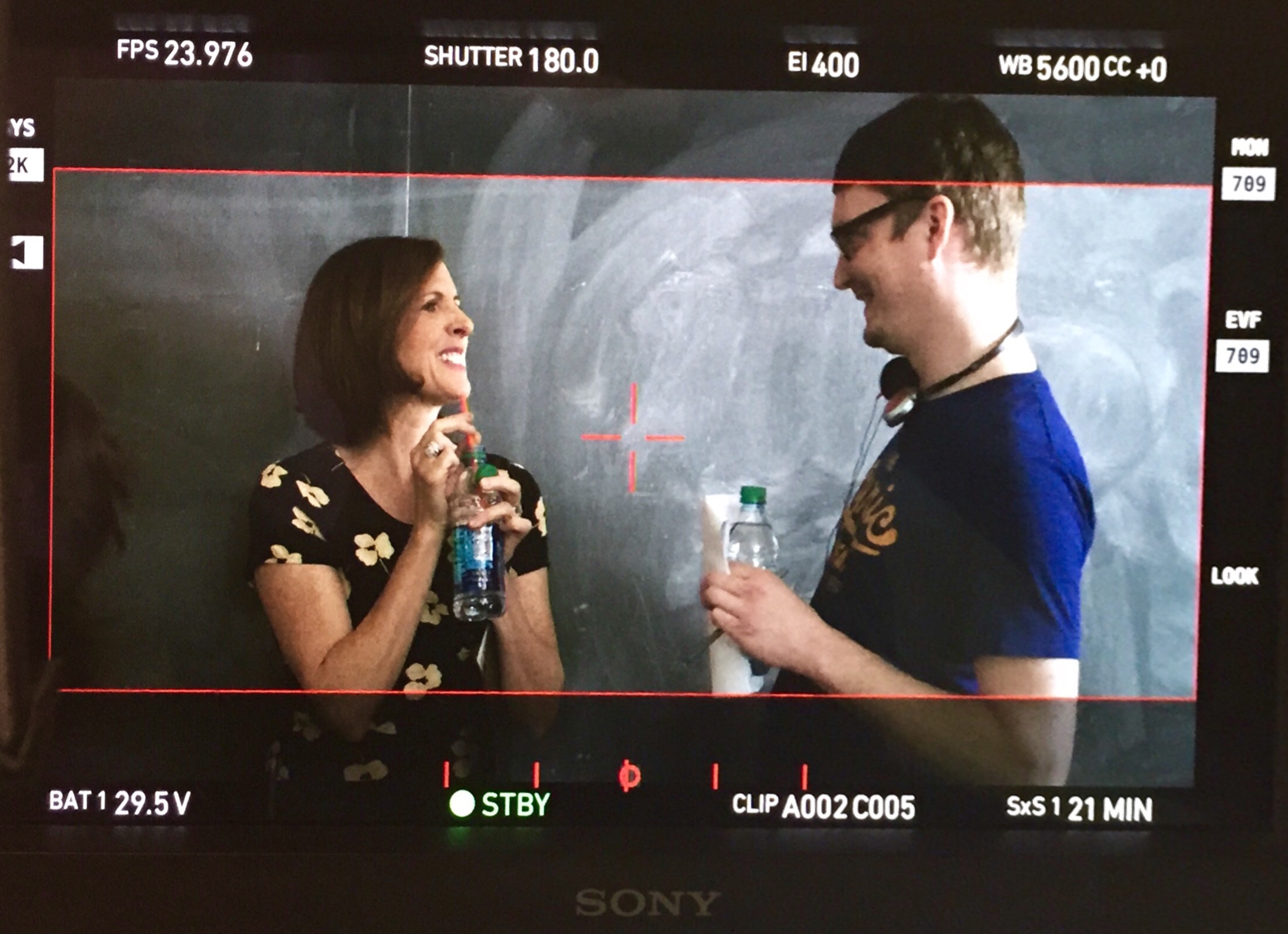 Nathan Adloff and Molly Shannon on the set of MILES.