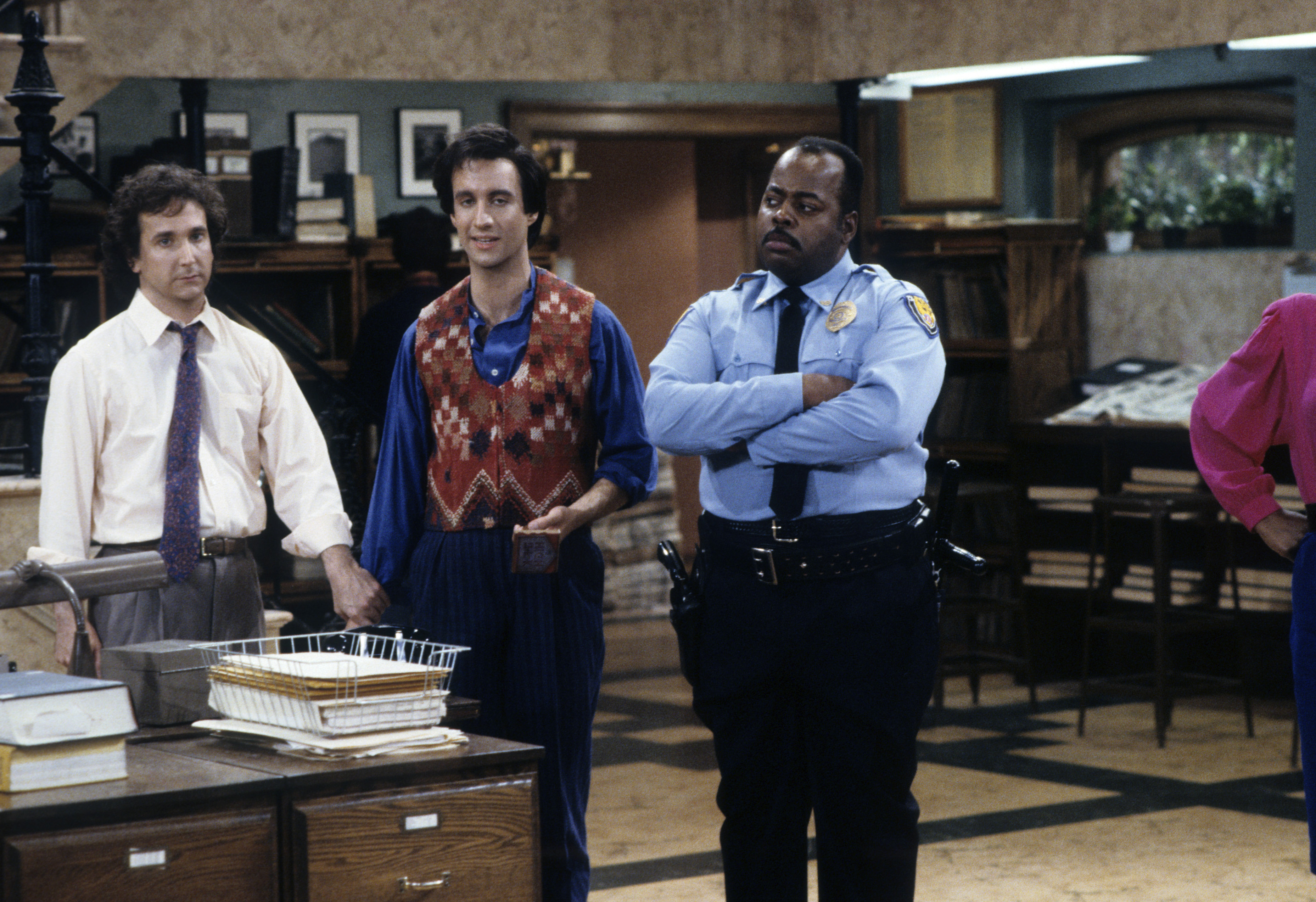 Still of Reginald VelJohnson, Mark Linn-Baker and Ron Kellum in Family Matters (1989)