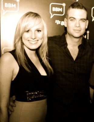 at an event for BlackBerry with Glee's Mark Salling