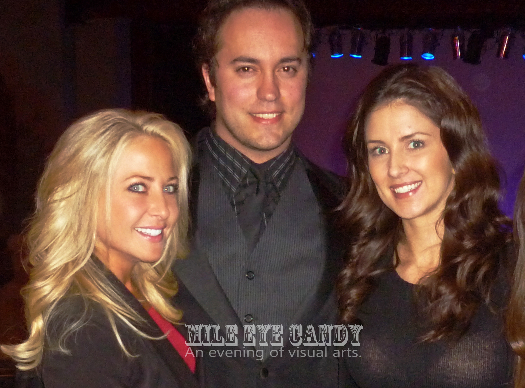 Actress's Emily Absher and Morgan Weaver with Jimmy Drain at Mile Eye Candy: An evening of visual arts sponsored by Ghostblade Productions LLC