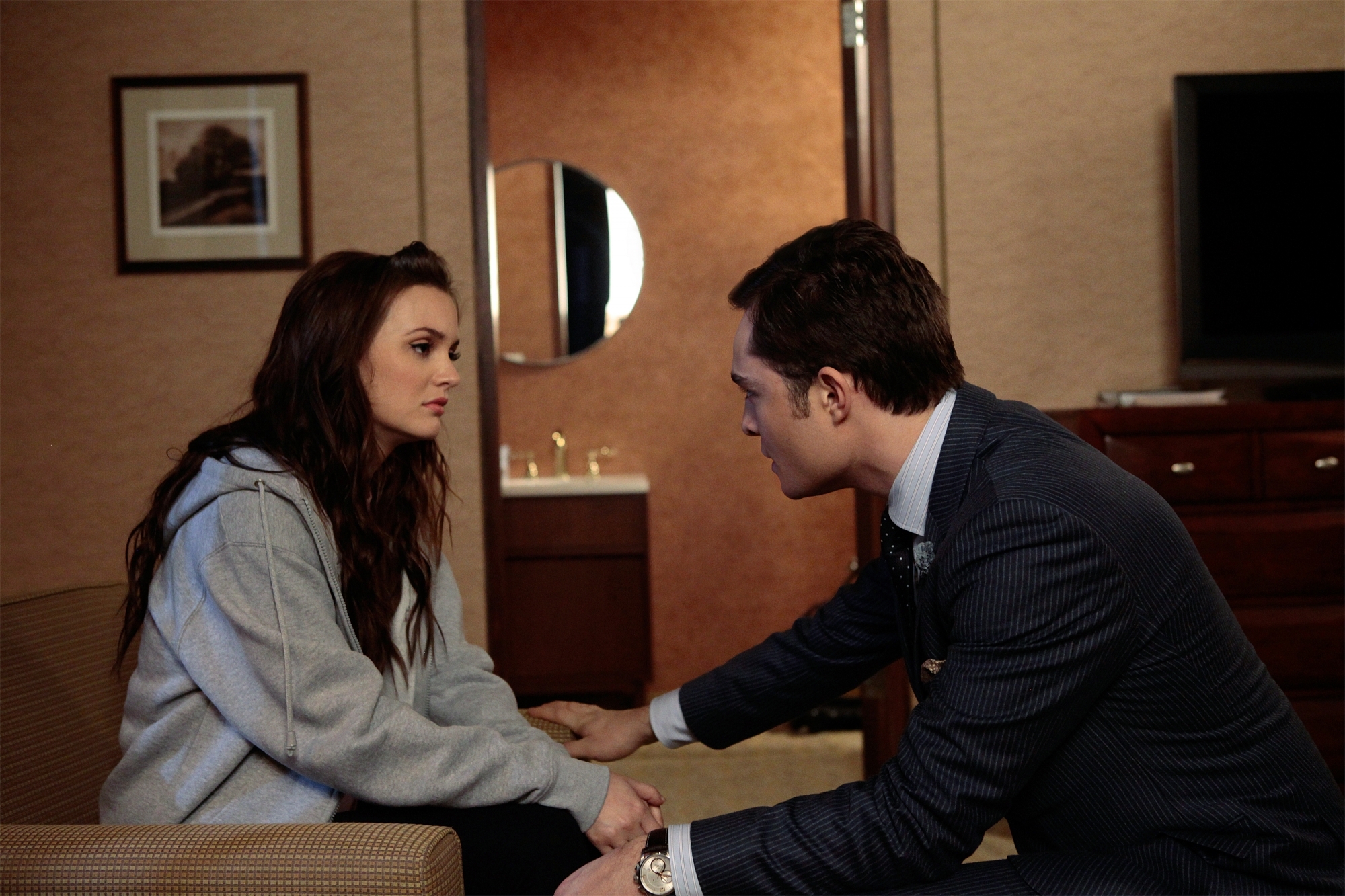 Still of Leighton Meester and Ed Westwick in Liezuvautoja (2007)