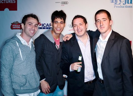 Right to left : Producers Brian Karr & David O'Donnell with friends