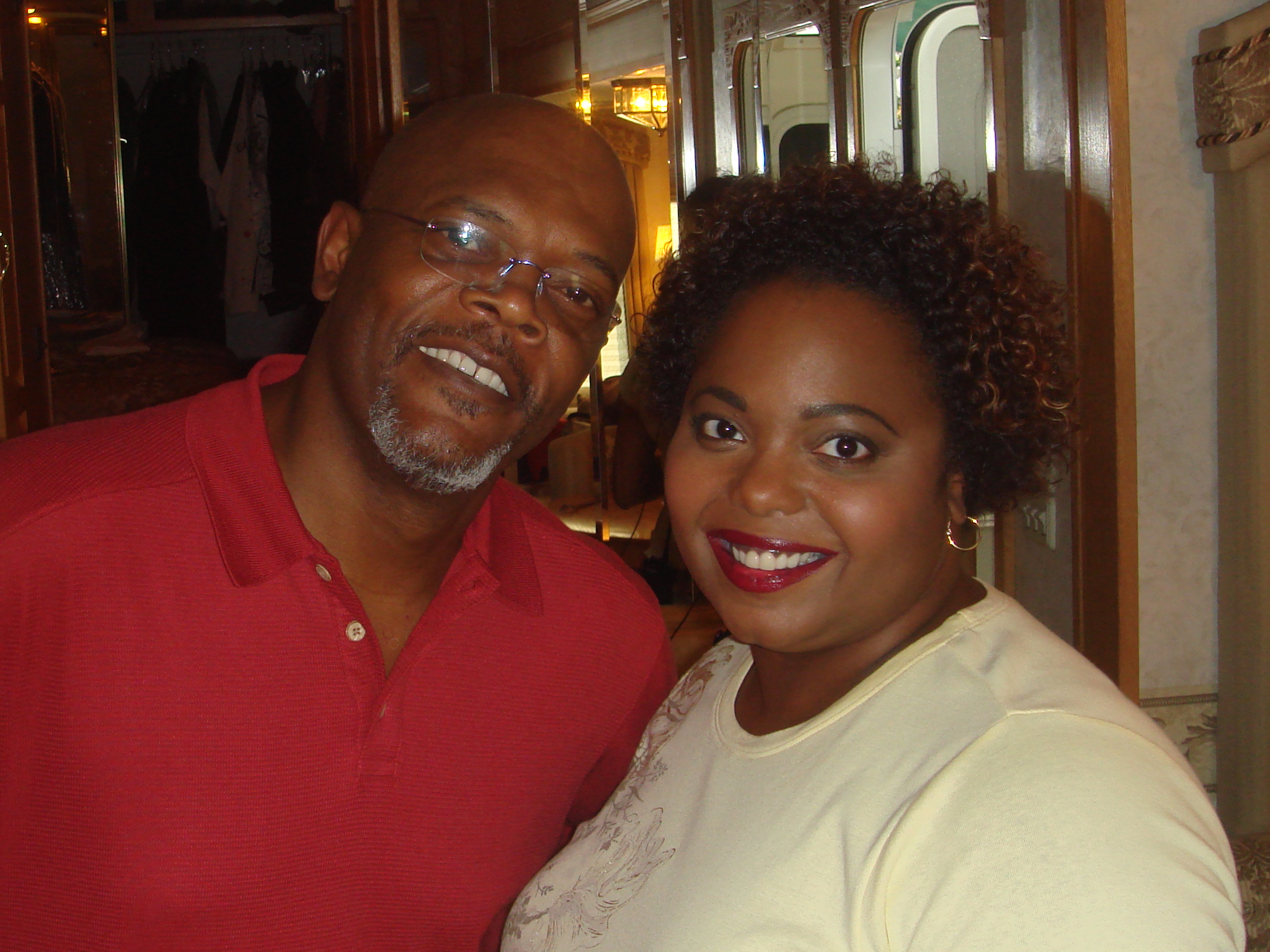 Cocoa Brown w/ Samuel L. Jackson on the set of 