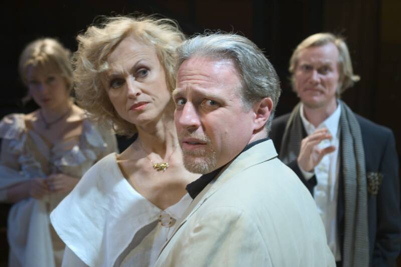 Jill Larson and James Hallett, as Arkadina and Trigorin in The Seagull