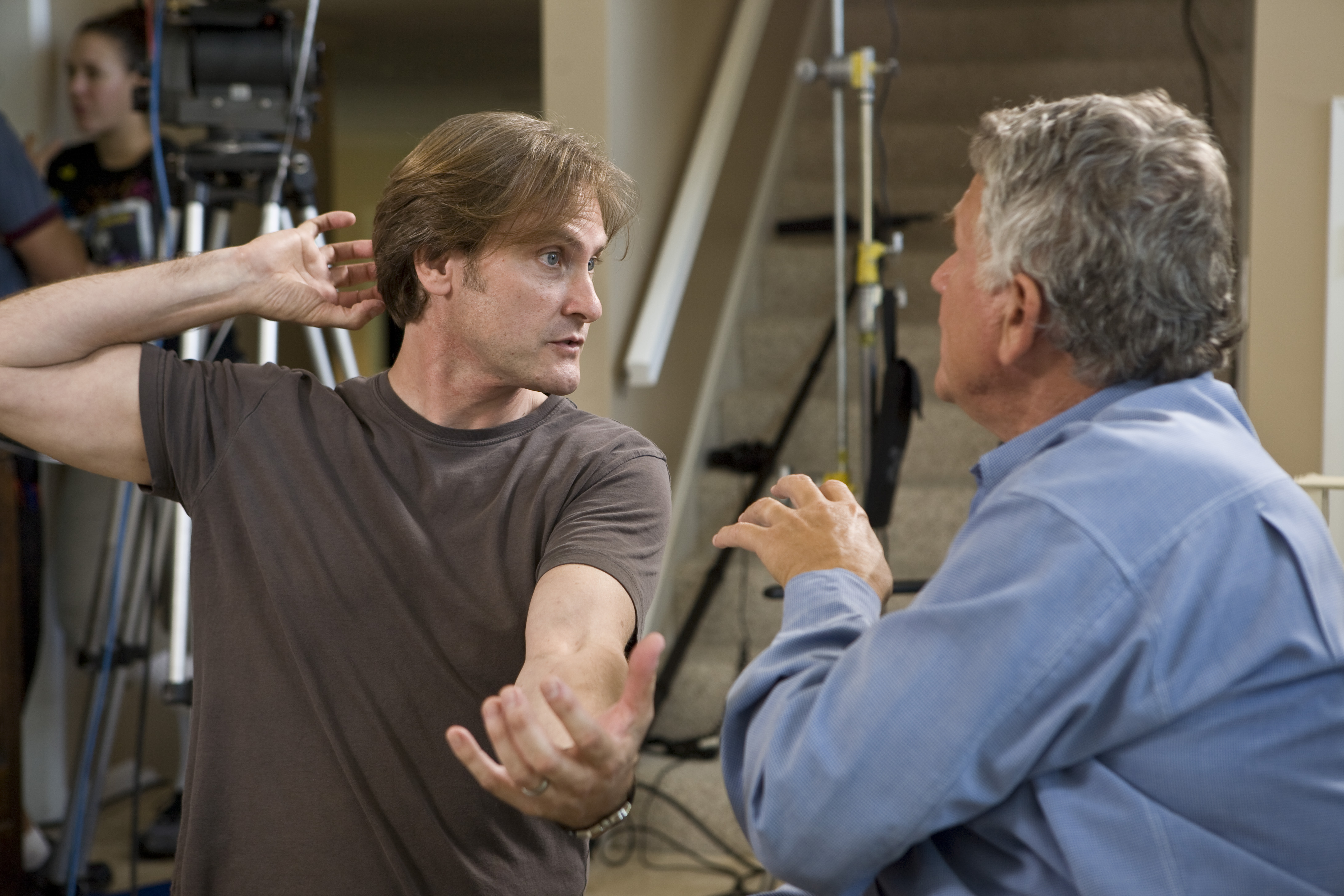 Director, Dale Peterson, on the set of Hard to Come By