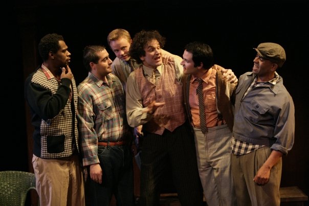 Eliezer Ortiz (right) as Francis Flute in Midsummer Night's Dream at the McGowan Hall Theater.