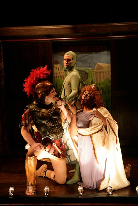 Eliezer Ortiz as Thisbe in Midsummer Night's Dream at the McGowan Hall Theater.