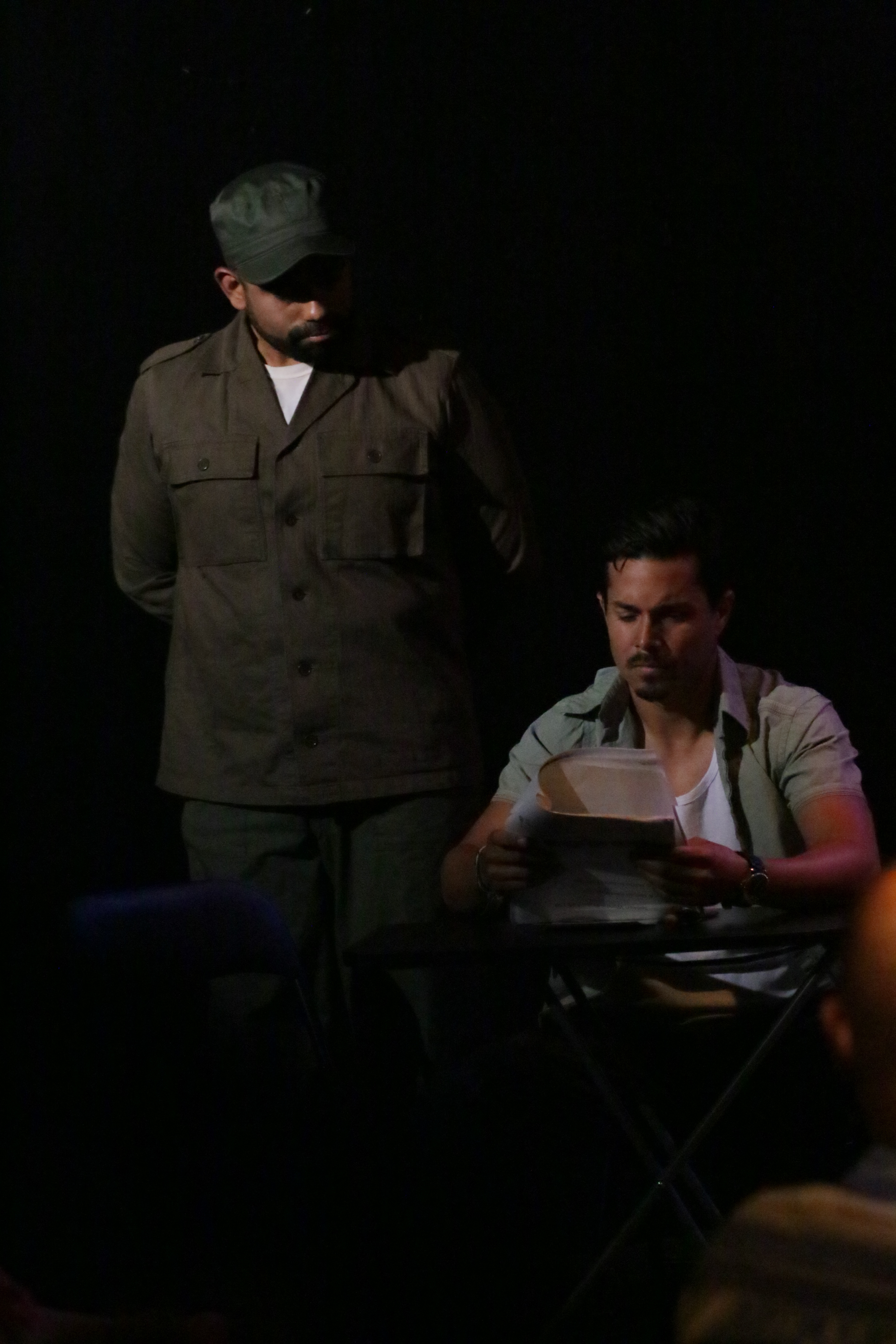 Eliezer Ortiz as Fidel Castro and Jantonio Bague as Lazaro in 