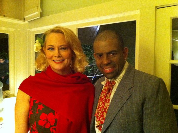 Cybill Shepherd (Annie) and Eliezer Ortiz (The Gypsy) on the set of the film Annie and The Gypsy.