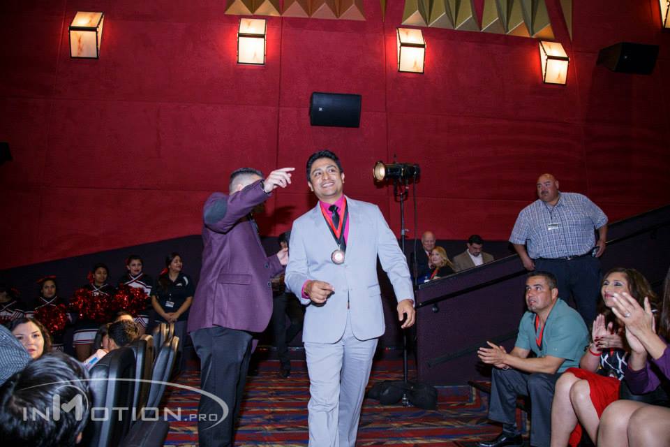 Omar Leyva introduced at Red Carpet event for McFarland USA in Bakersfield, CA
