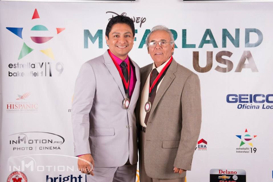 Omar Leyva with Paul Diaz at Bakersfield Red Carpet event for McFarland USA film.