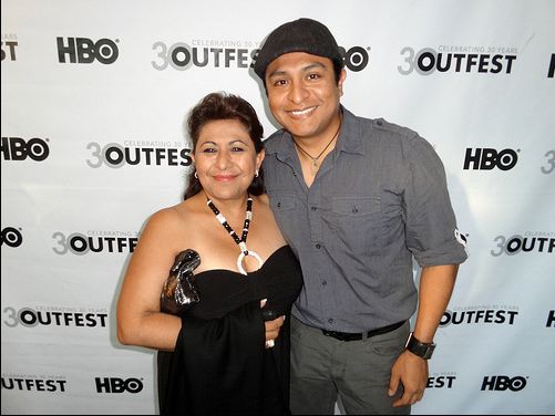 Omar Leyva with Laura Patalano at Outfest for Screening of Mosquita Y Mari