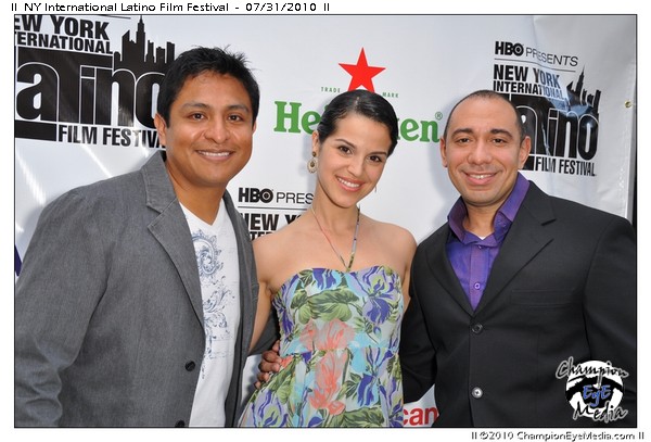 (L-R) Omar Leyva, Shirley Rumierk and festival founder Calixto Chinchilla (NY International Latino Film Festival)