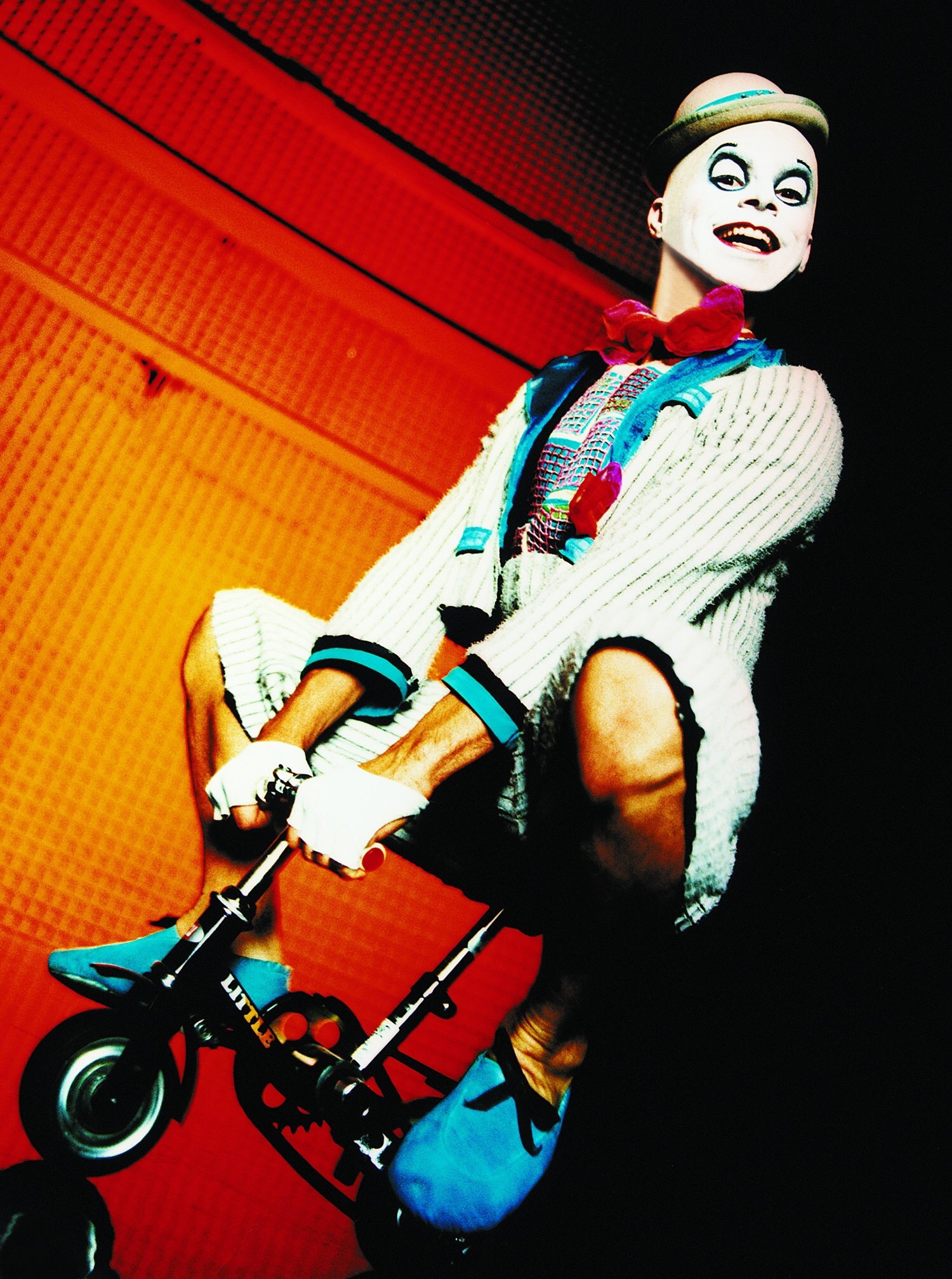 As The Walker, character he created for Cirque du Soleil