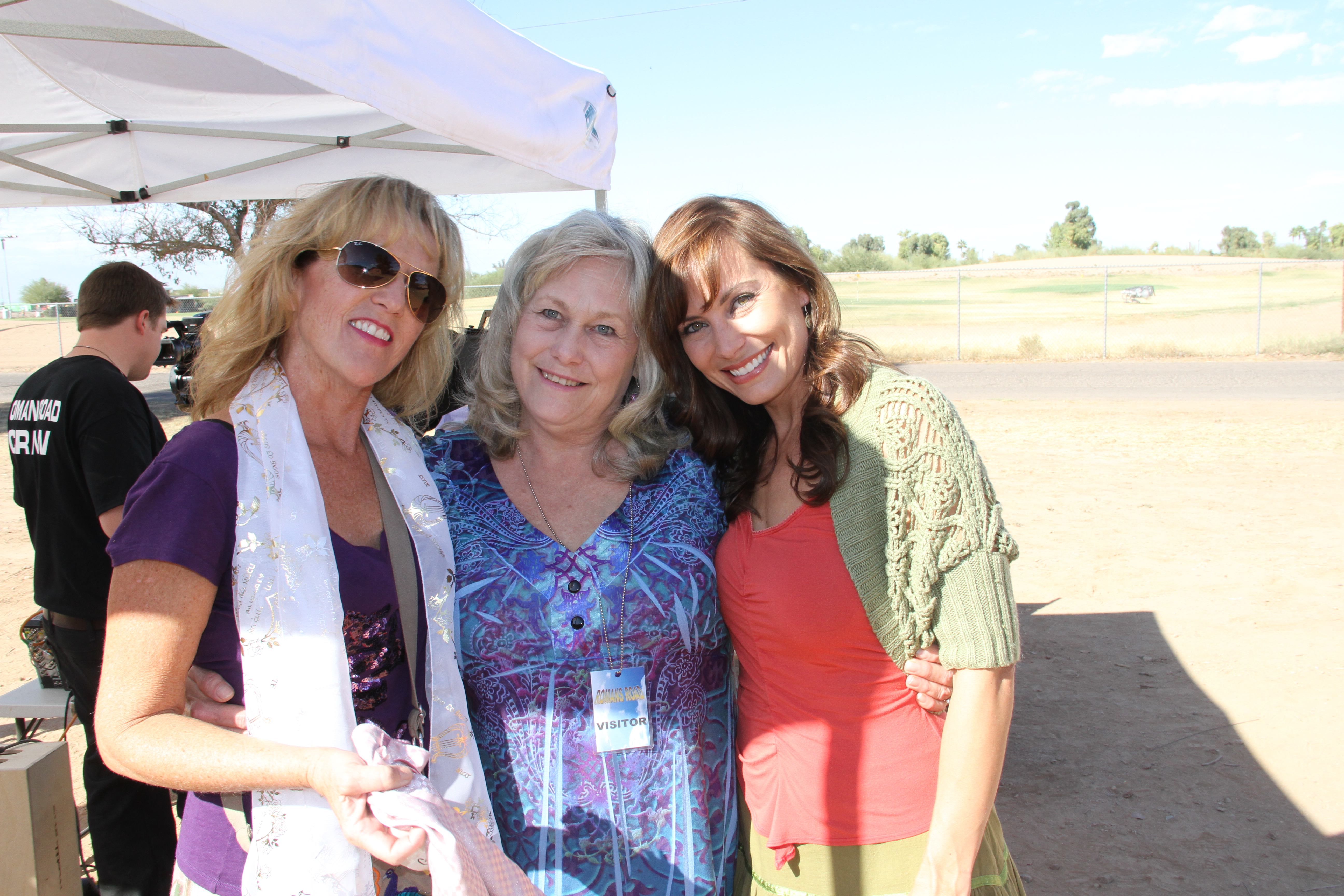 Helen, Lana Shannon, actress Cassie Self on set Romans Road