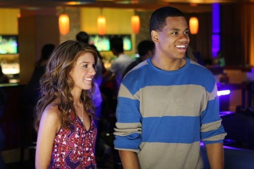 Still of Shenae Grimes-Beech and Tristan Wilds in 90210 (2008)