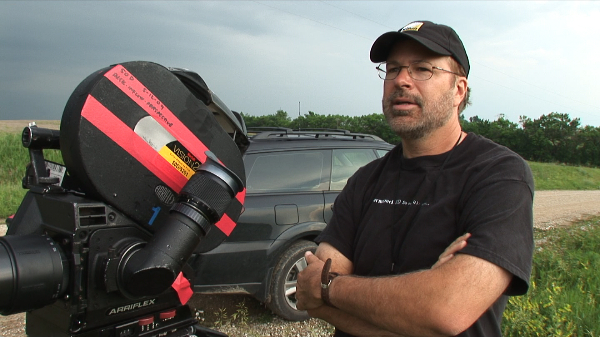 Martin Lisius is seen here on location in Nebraska shooting for his www.StormStock.com collection.