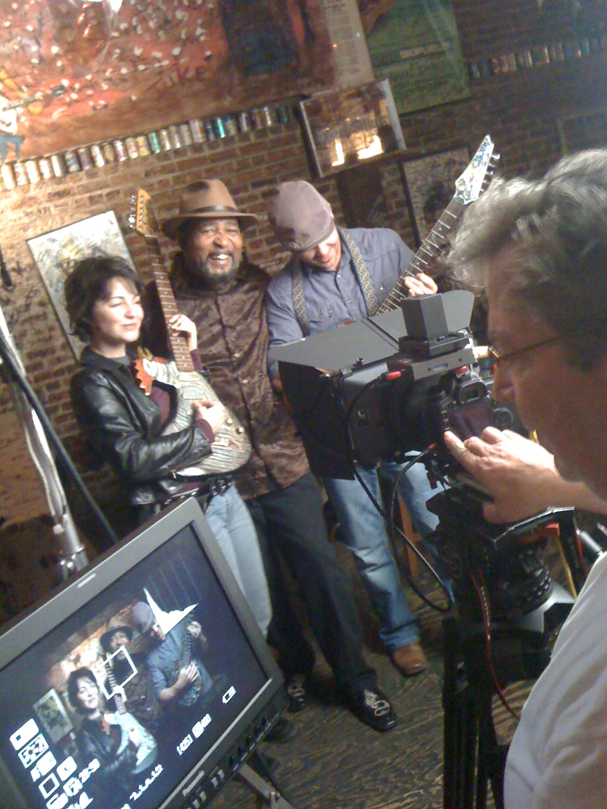on set with Judd Lormand and Super Chikan Johnson