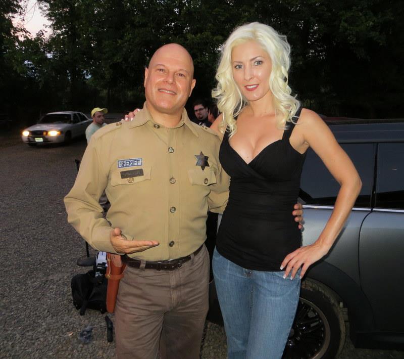 With Actress Cheryl Downey right before first day of shooting of the film Sheriff Tom vs the Zombies - 7/10/2012