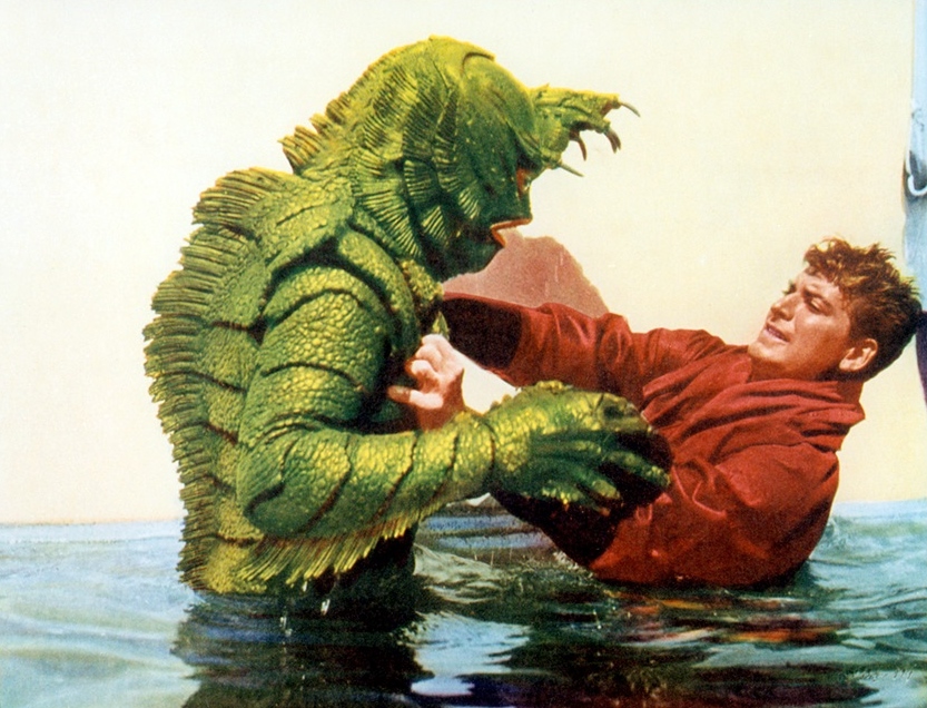 Tom Hennesy (The Gill-man) in Revenge Of The Creature (with John Bromfield).