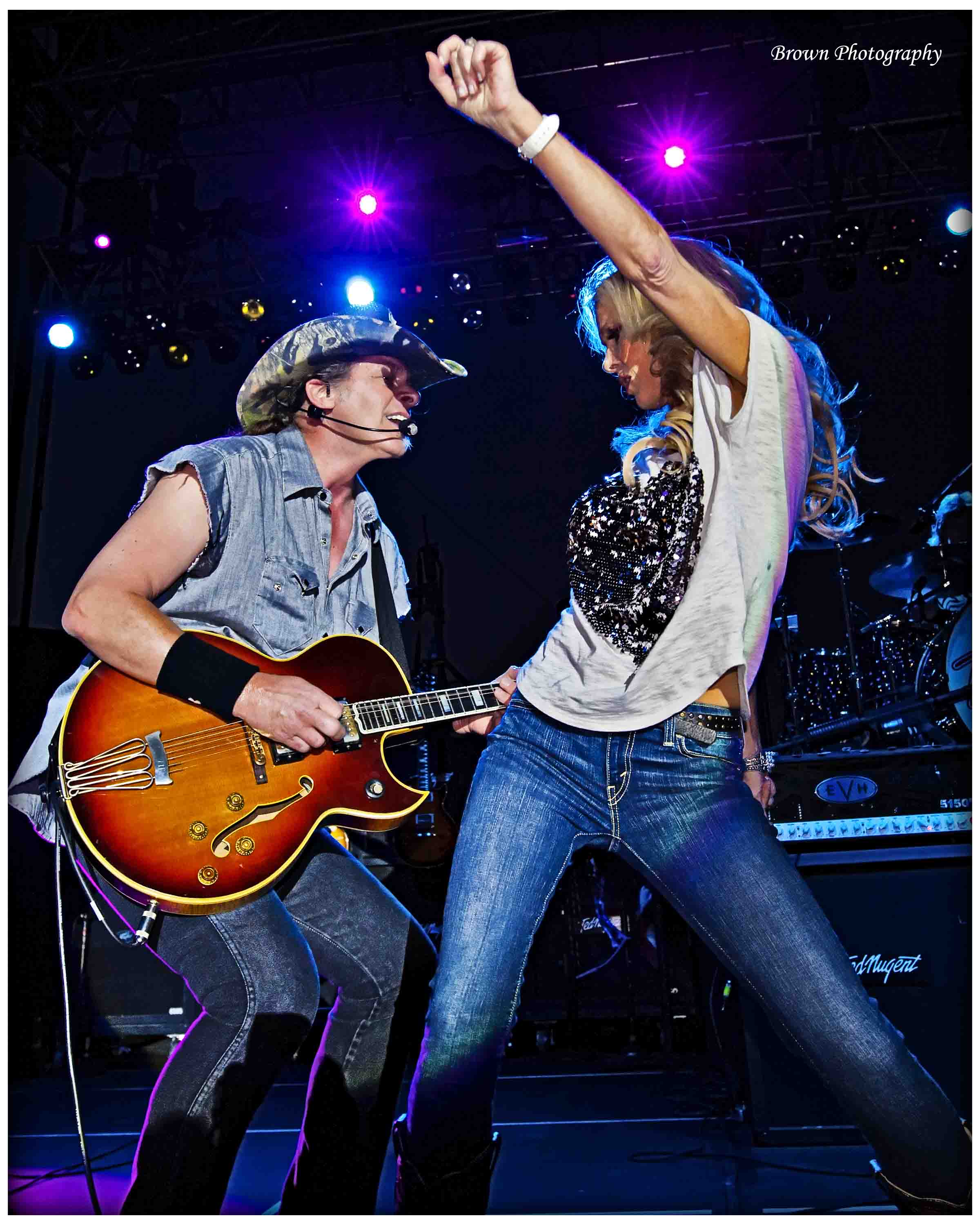 Dancing on stage with husband Ted Nugent